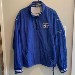 Bedford Lacrosse Royal Blue Pullover Large Windbreaker Quarter Zip